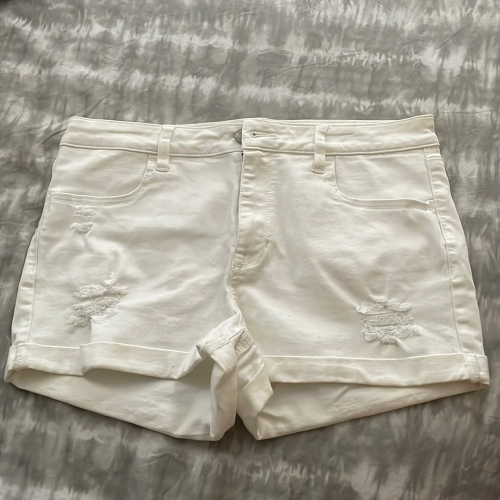 PacSun White Super Stretch Shortie Shorts